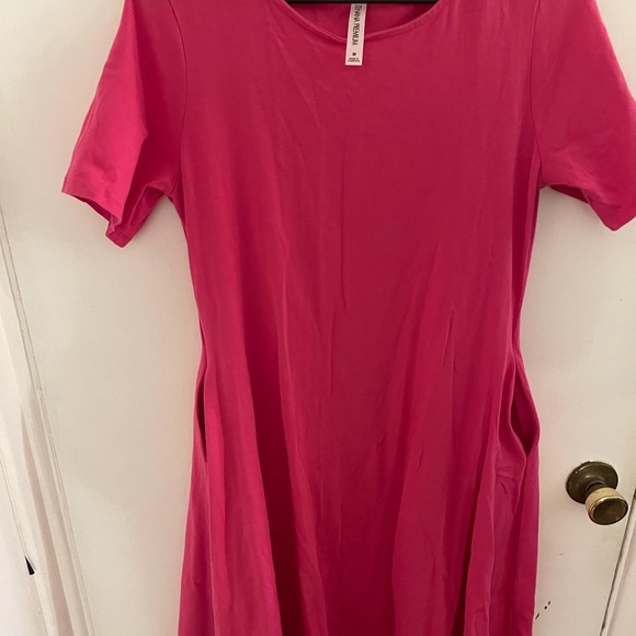 Pink T Shirt Dress with pockets- size M - Picture 6 of 6